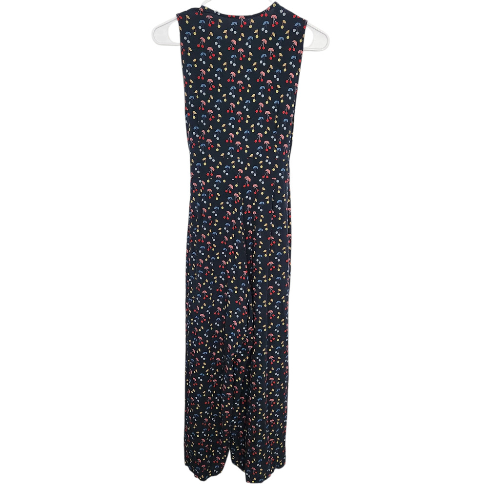 Women's Navy Floral Sleeveless Jumpsuit with Tie Waist - Picture 3 of 9